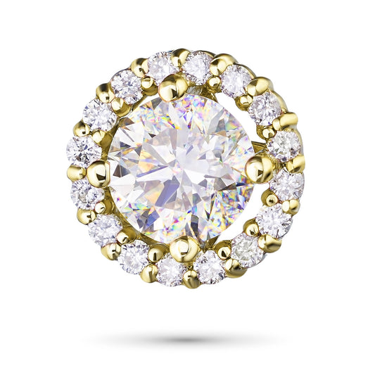14K Yellow Gold Pendant with 17 Round-Cut Lab-Created Diamonds 0.665 - Which Mark