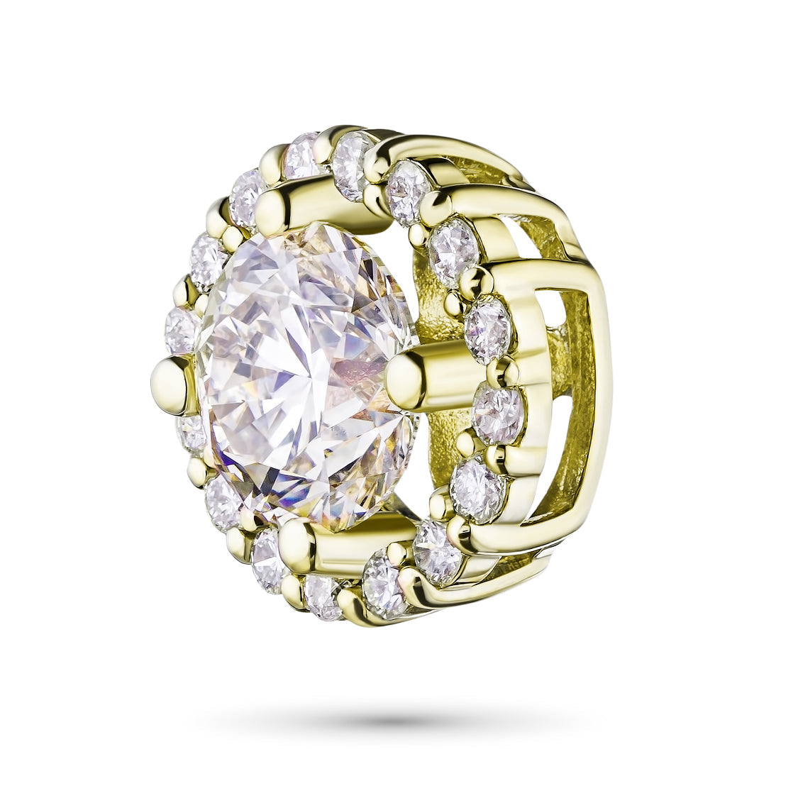 14K Yellow Gold Pendant with 17 Round-Cut Lab-Created Diamonds 0.665 - Which Mark