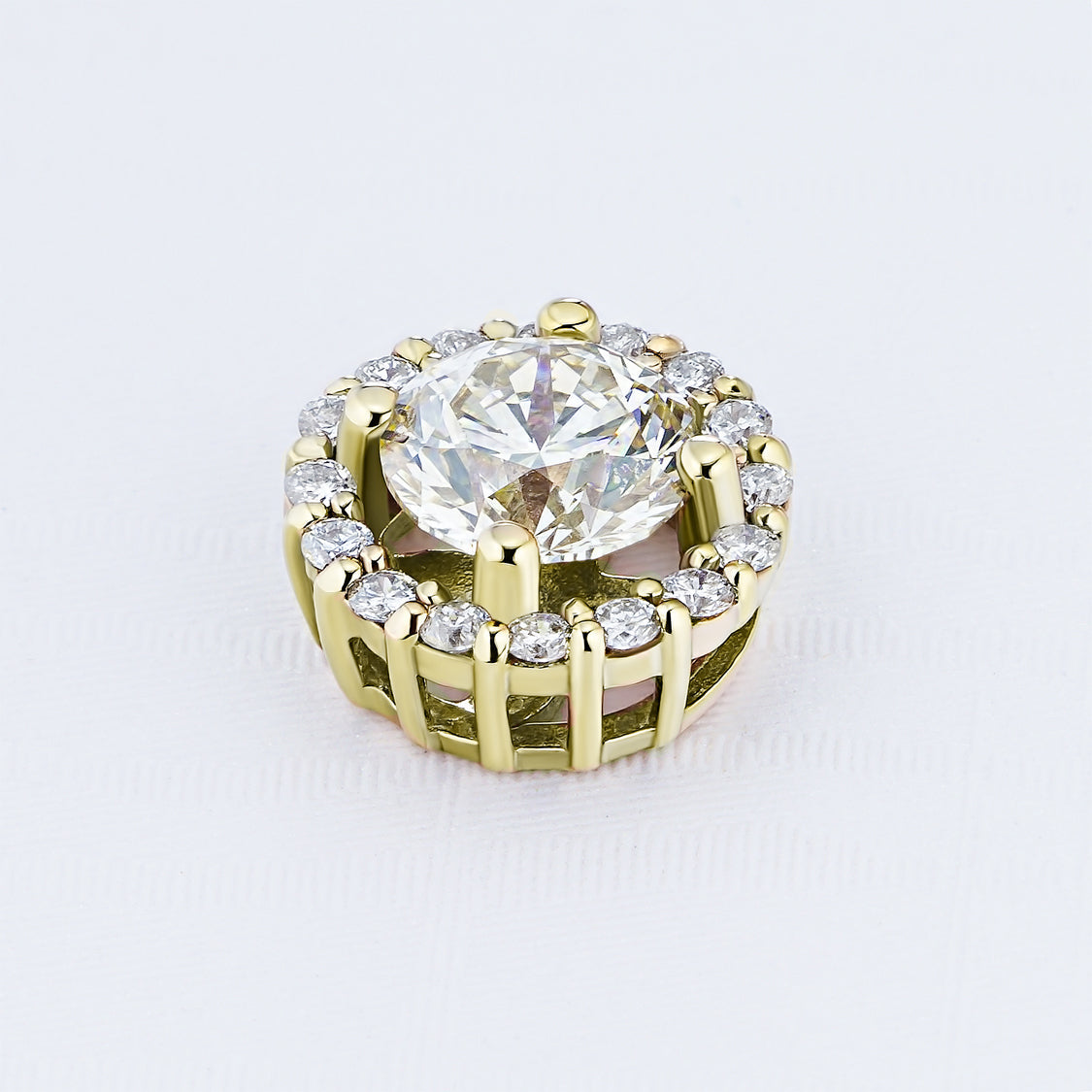 14K Yellow Gold Pendant with 17 Round-Cut Lab-Created Diamonds 0.665 - Which Mark