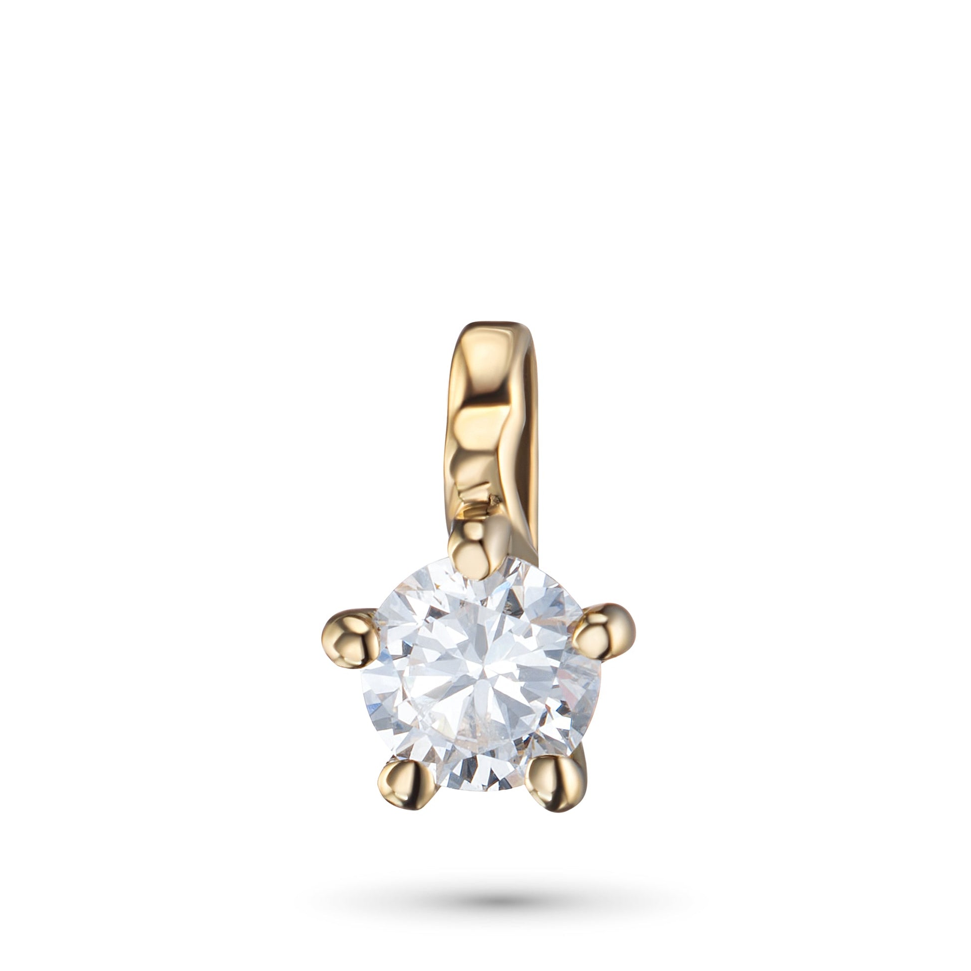 14K Yellow Gold Pendant with 1 Round-Cut Lab-Created Diamond 0.36 - Which Mark