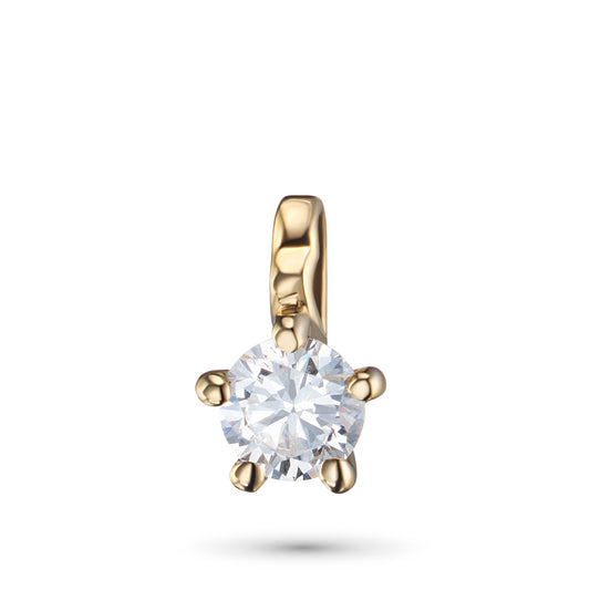 14K Yellow Gold Pendant with 1 Round-Cut Lab-Created Diamond 0.36 - Which Mark