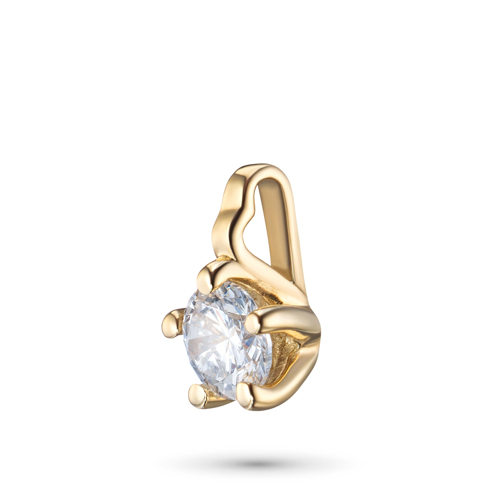 14K Yellow Gold Pendant with 1 Round-Cut Lab-Created Diamond 0.36 - Which Mark
