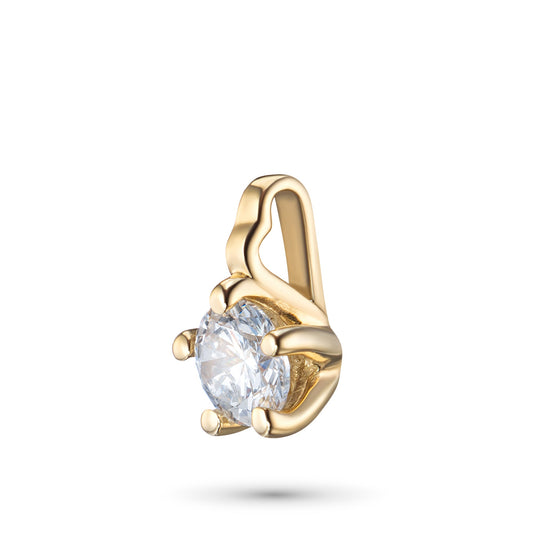 14K Yellow Gold Pendant with 1 Round-Cut Lab-Created Diamond 0.36 - Which Mark