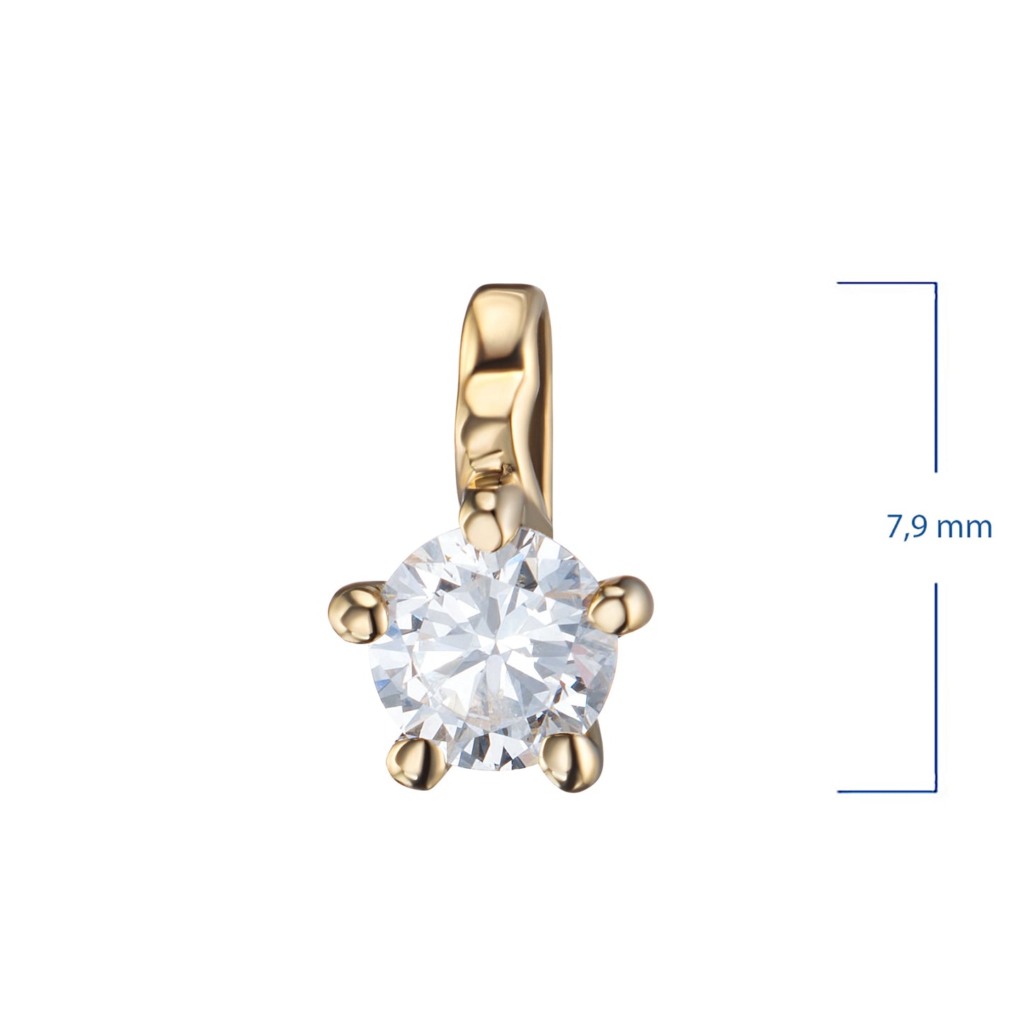 14K Yellow Gold Pendant with 1 Round-Cut Lab-Created Diamond 0.36 - Which Mark