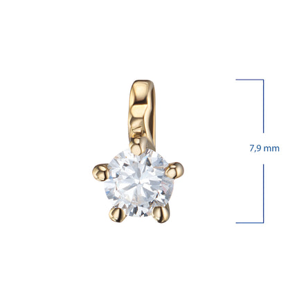 14K Yellow Gold Pendant with 1 Round-Cut Lab-Created Diamond 0.36 - Which Mark
