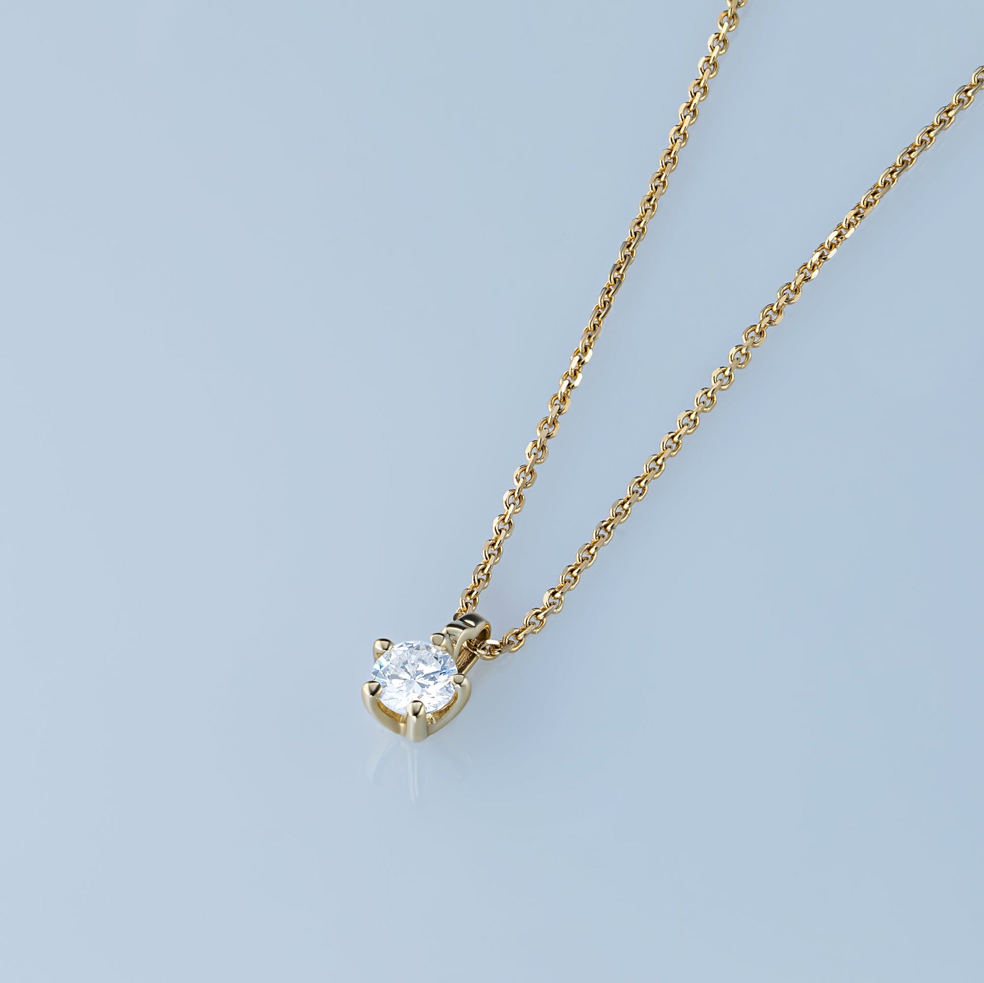 14K Yellow Gold Pendant with 1 Round-Cut Lab-Created Diamond 0.36 - Which Mark