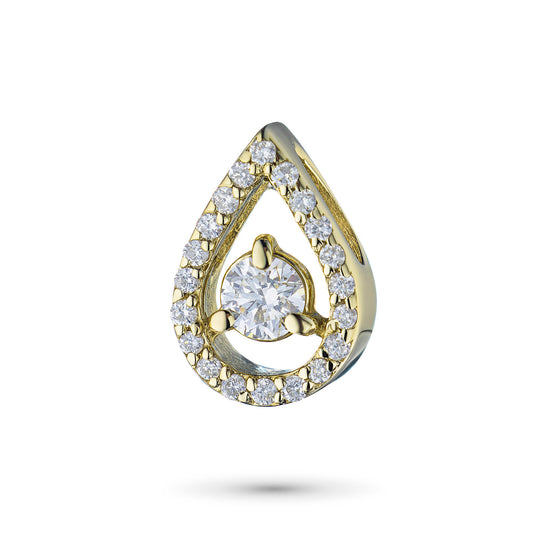 14K Yellow Gold Pendant with 21 Round-Cut Lab-Created Diamonds 0.363 - Which Mark
