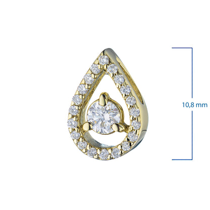 14K Yellow Gold Pendant with 21 Round-Cut Lab-Created Diamonds 0.363 - Which Mark