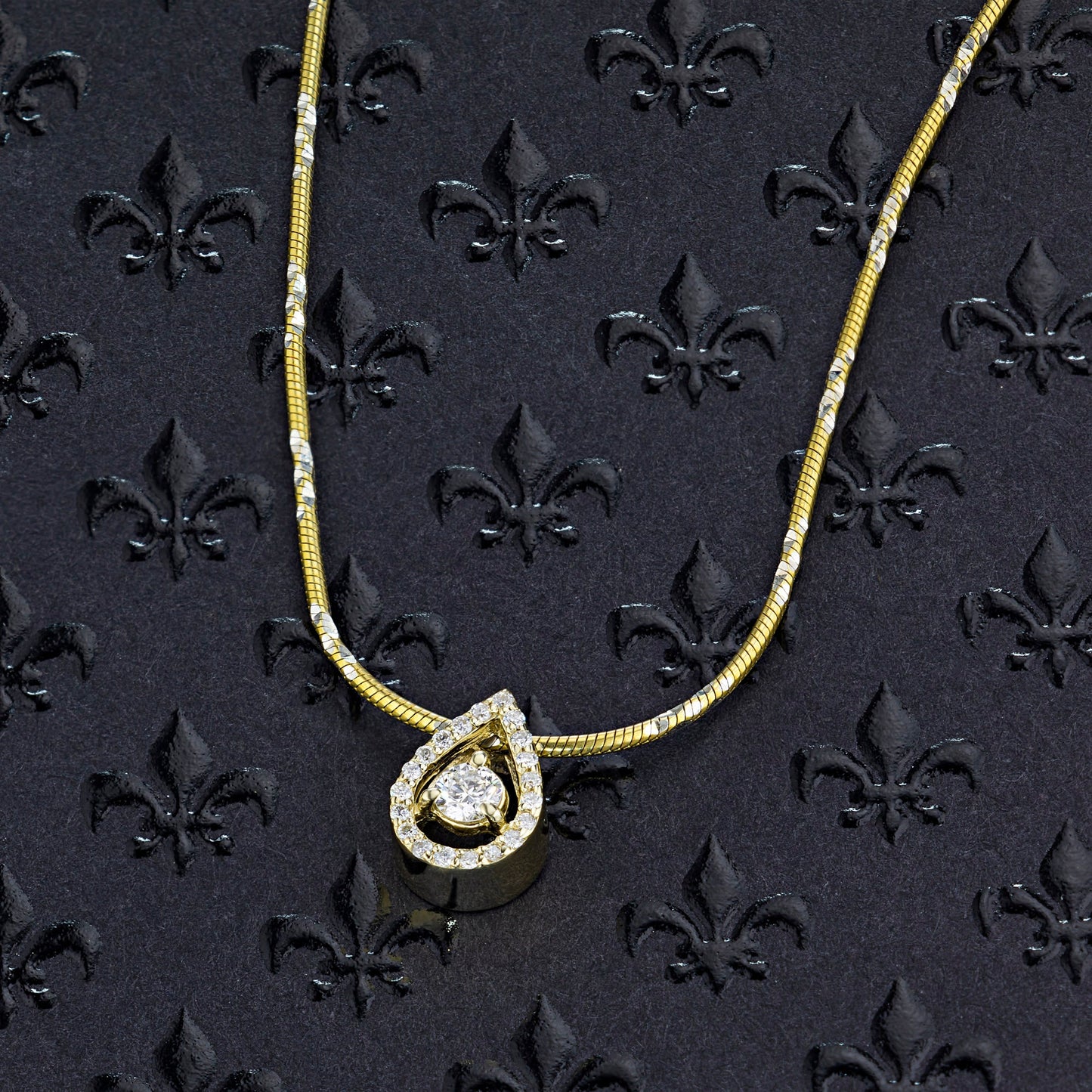 14K Yellow Gold Pendant with 21 Round-Cut Lab-Created Diamonds 0.363 - Which Mark