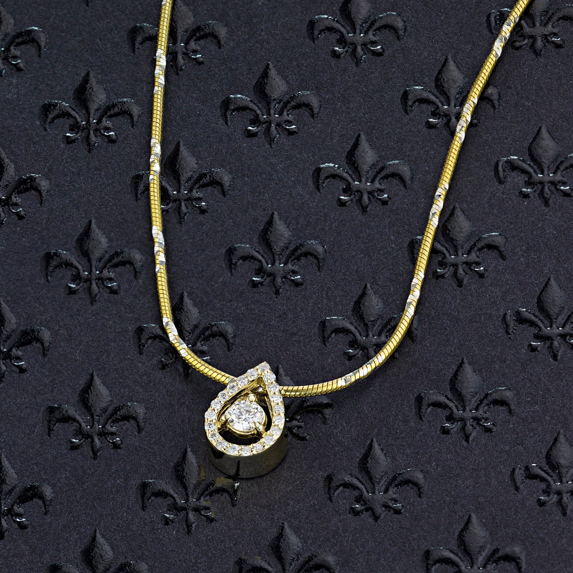 14K Yellow Gold Pendant with 21 Round-Cut Lab-Created Diamonds 0.363 - Which Mark