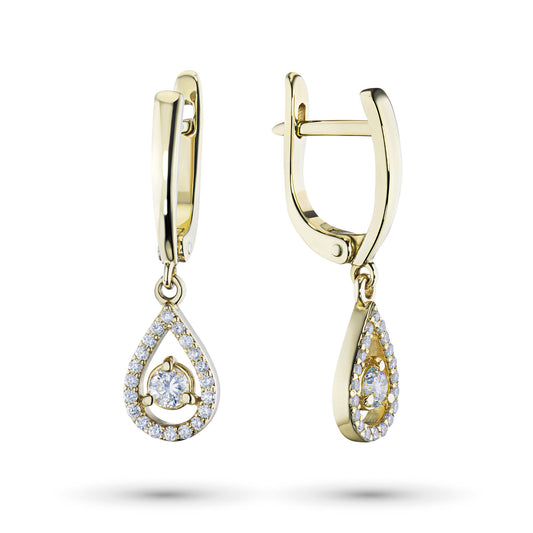 14K Yellow Gold Earrings with 42 Round-Cut Lab-Created Diamonds 1.159 - Which Mark