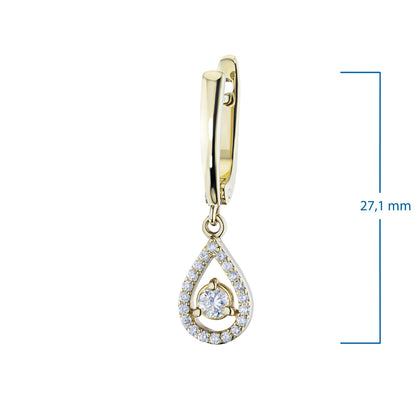 14K Yellow Gold Earrings with 42 Round-Cut Lab-Created Diamonds 1.159 - Which Mark