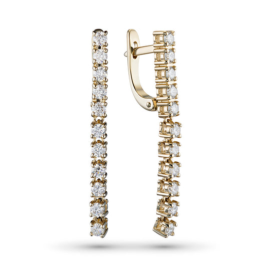 14K Yellow Gold Earrings with 22 Round-Cut Lab-Created Diamonds 1.152 - Which Mark