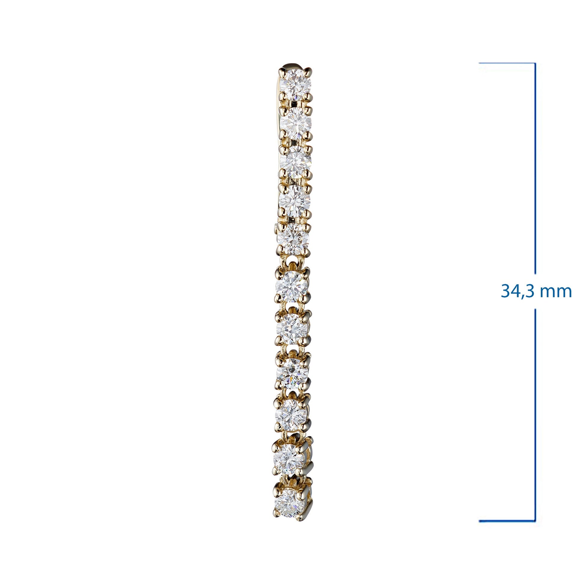 14K Yellow Gold Earrings with 22 Round-Cut Lab-Created Diamonds 1.152 - Which Mark
