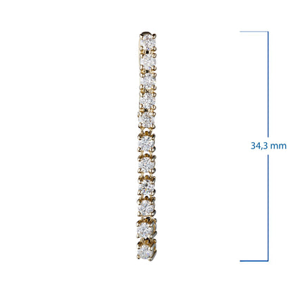 14K Yellow Gold Earrings with 22 Round-Cut Lab-Created Diamonds 1.152 - Which Mark