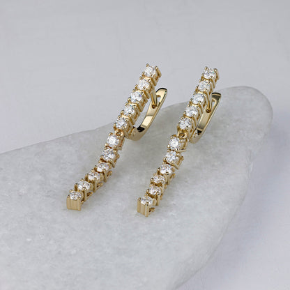14K Yellow Gold Earrings with 22 Round-Cut Lab-Created Diamonds 1.152 - Which Mark