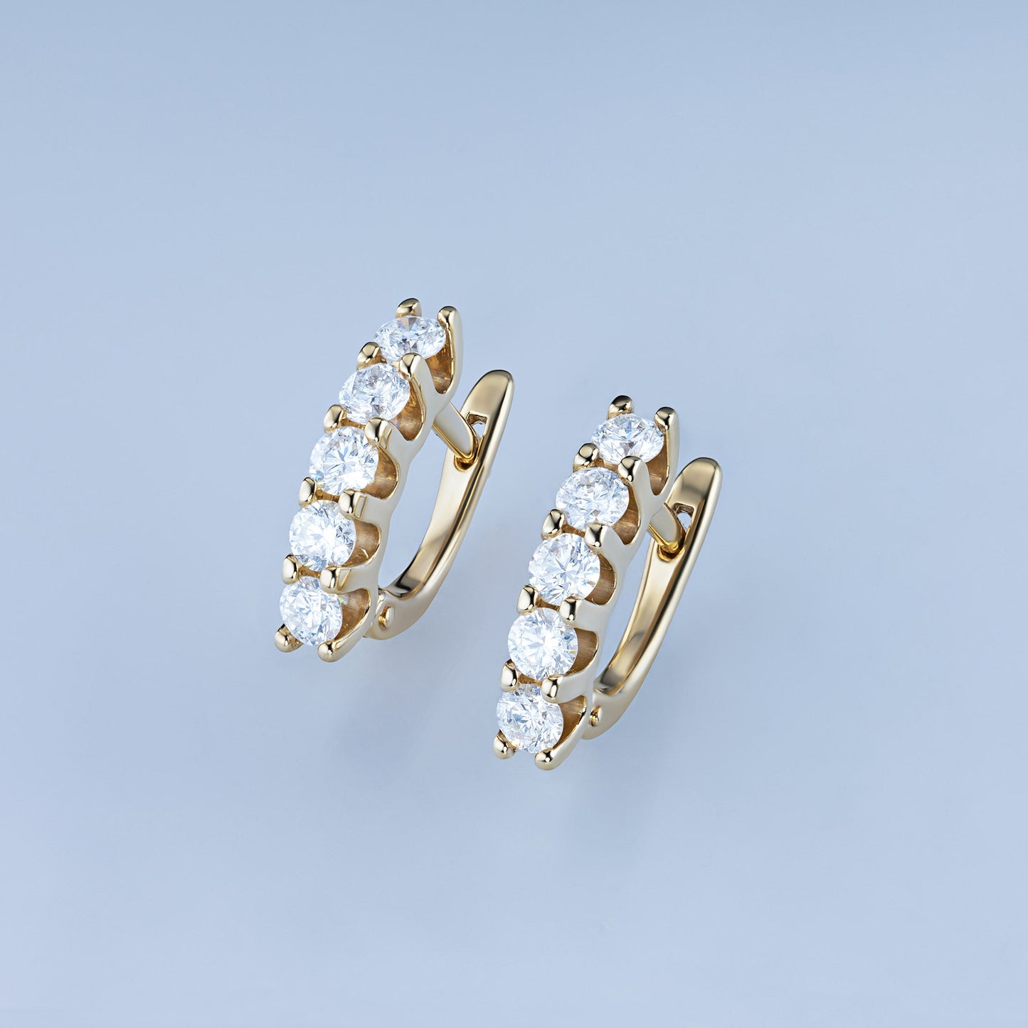 14K Yellow Gold Earrings with 10 Round-Cut Lab-Created Diamonds 1.148 - Which Mark