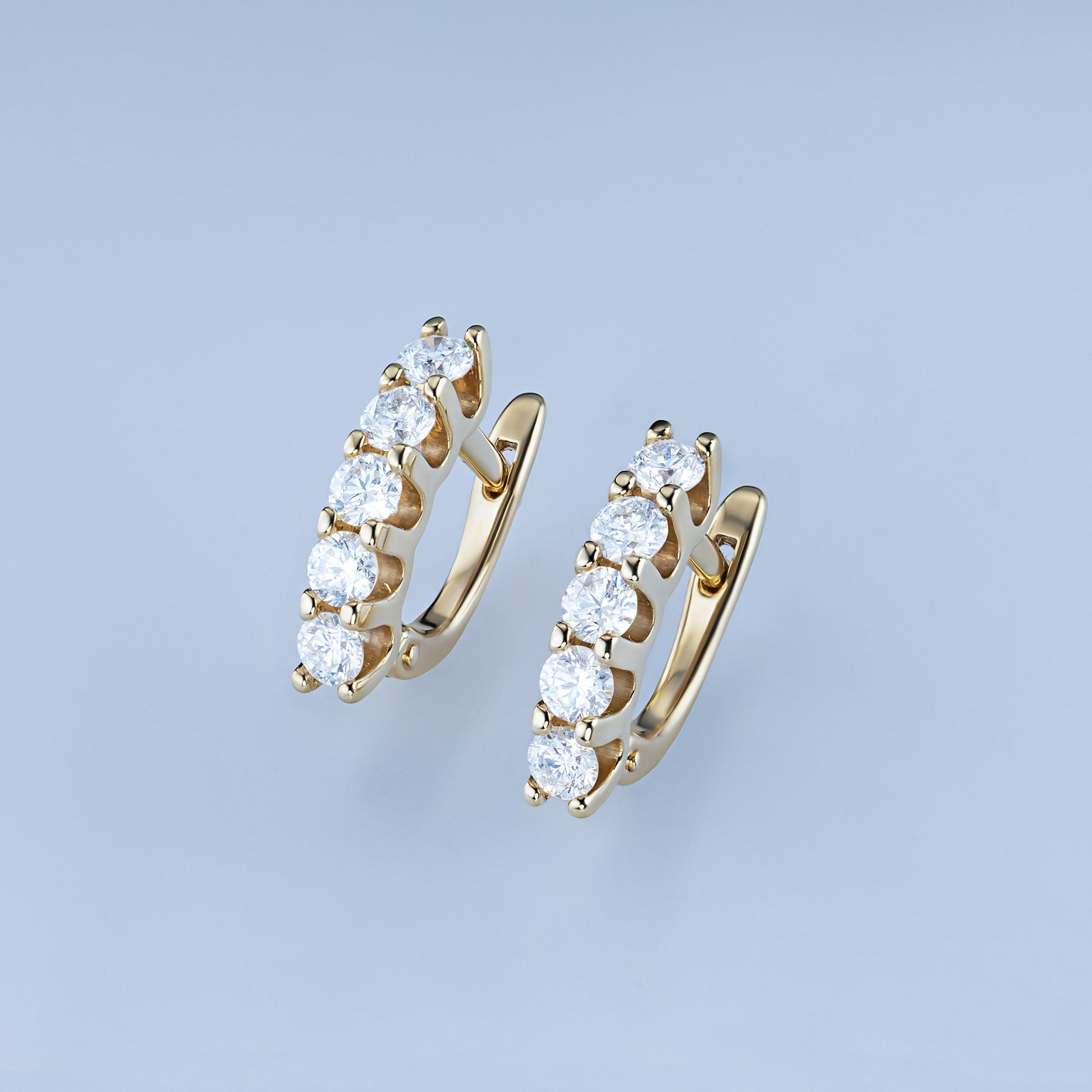 14K Yellow Gold Earrings with 10 Round-Cut Lab-Created Diamonds 1.148 - Which Mark