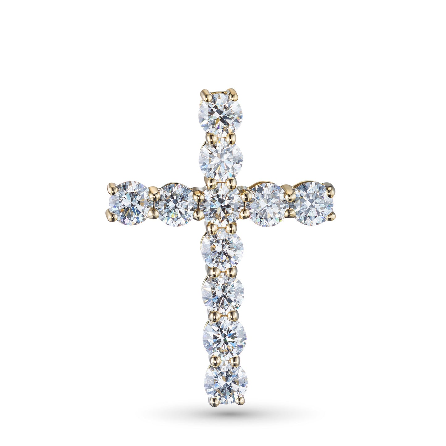14K Yellow Gold Pendant with 11 Round-Cut Lab-Created Diamonds 2.81 - Which Mark