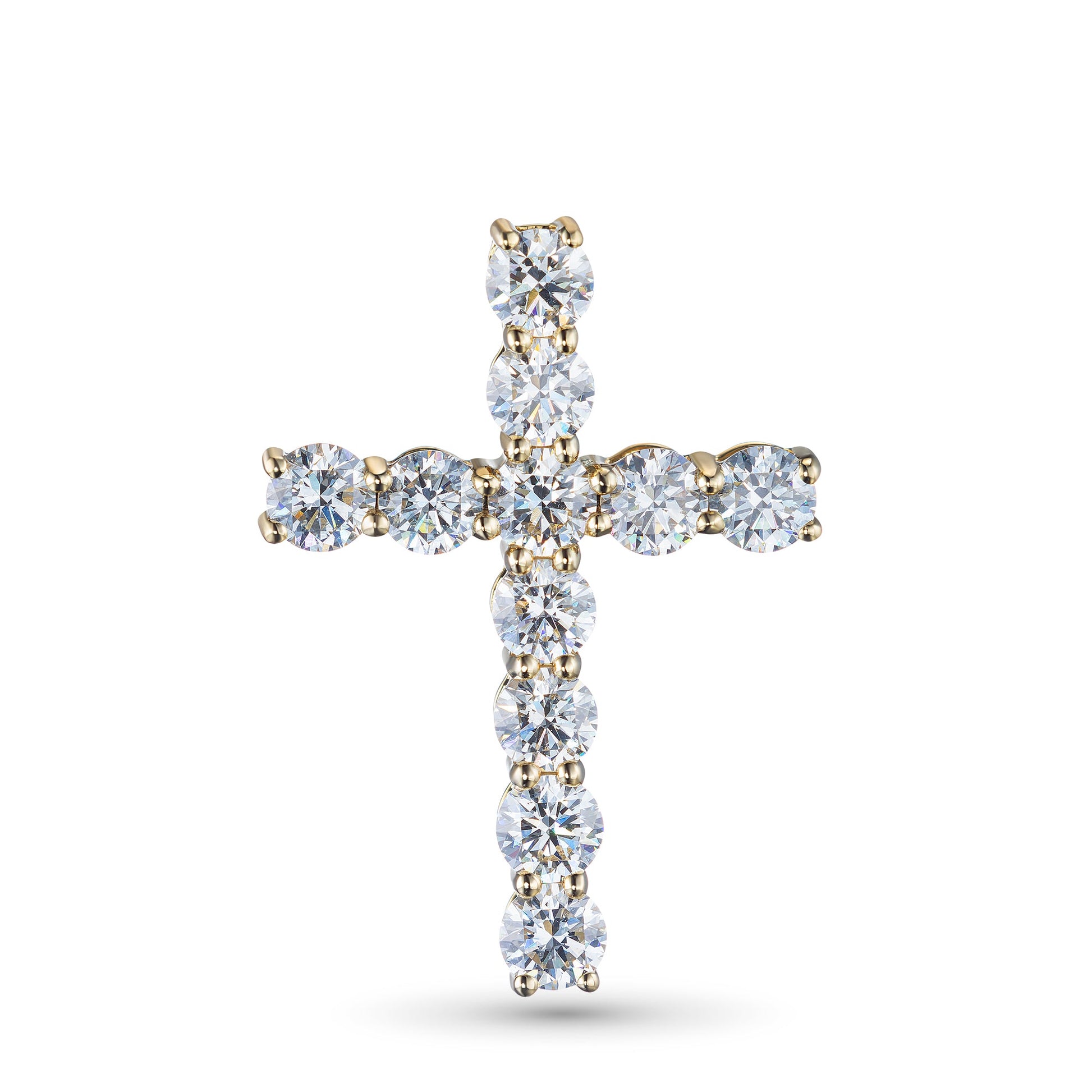 14K Yellow Gold Pendant with 11 Round-Cut Lab-Created Diamonds 2.81 - Which Mark