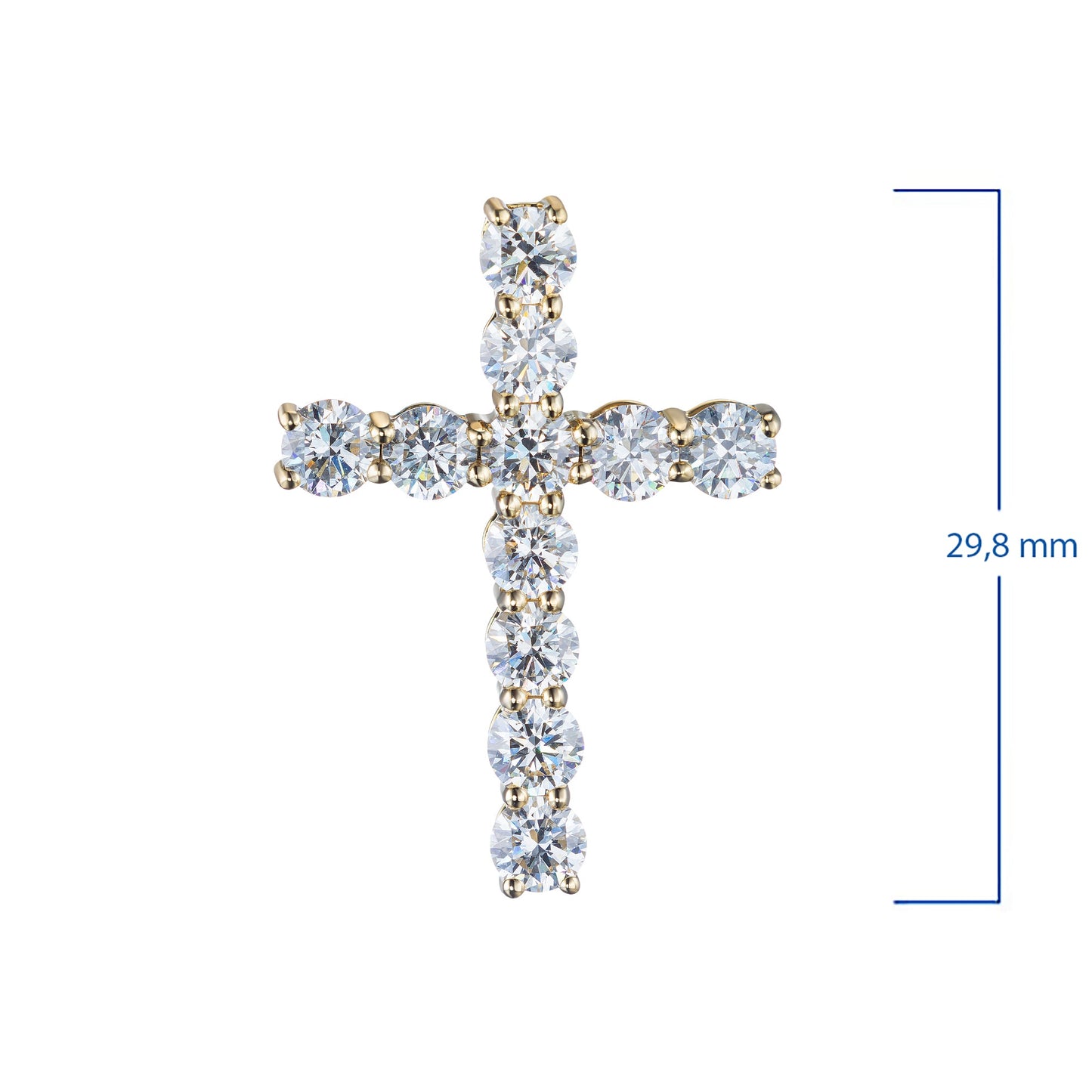 14K Yellow Gold Pendant with 11 Round-Cut Lab-Created Diamonds 2.81 - Which Mark