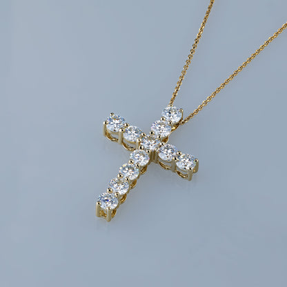 14K Yellow Gold Pendant with 11 Round-Cut Lab-Created Diamonds 2.81 - Which Mark