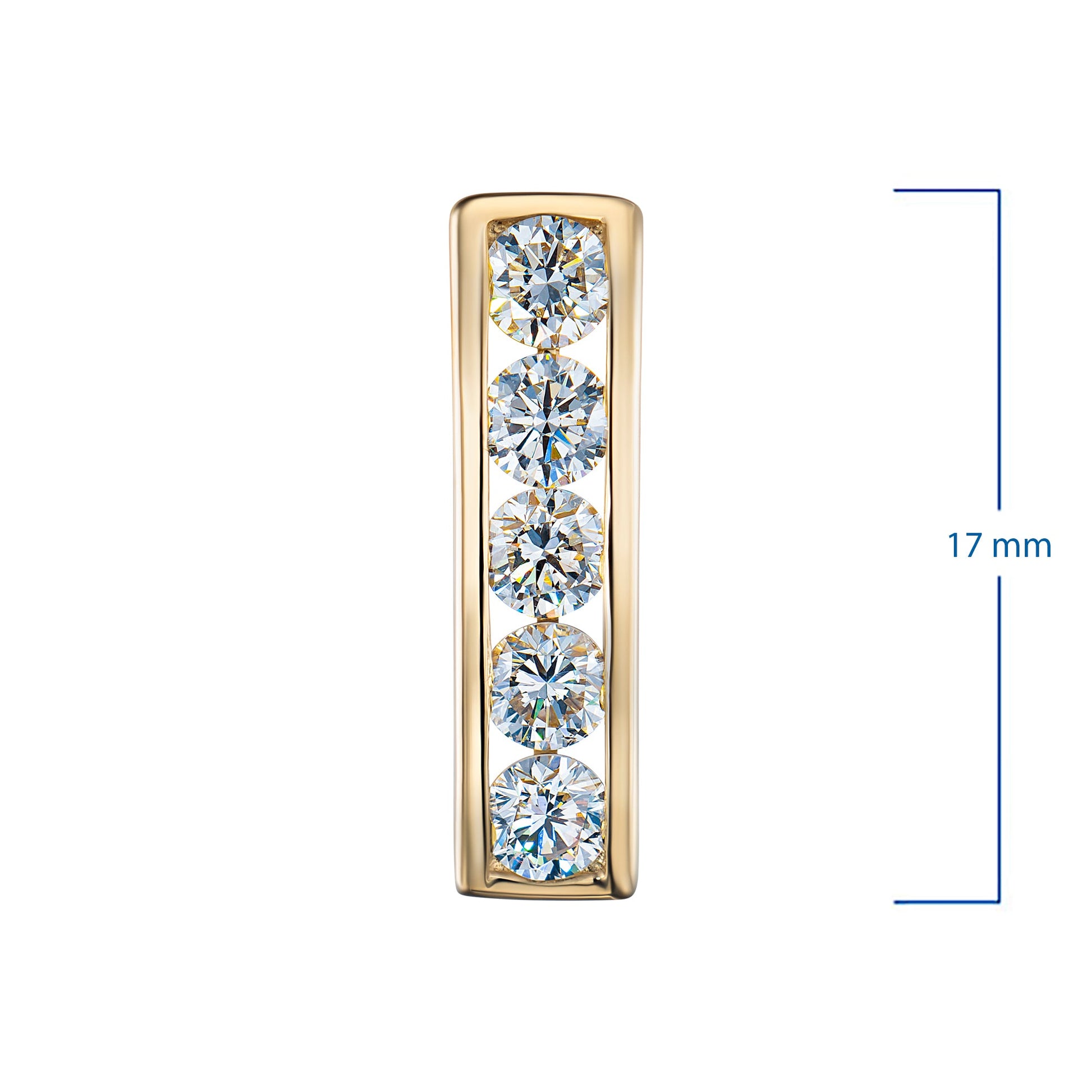 Yellow Gold Pendant with 5 Round-Cut Lab-Created Diamonds 0.646 CT.TW - Which Mark