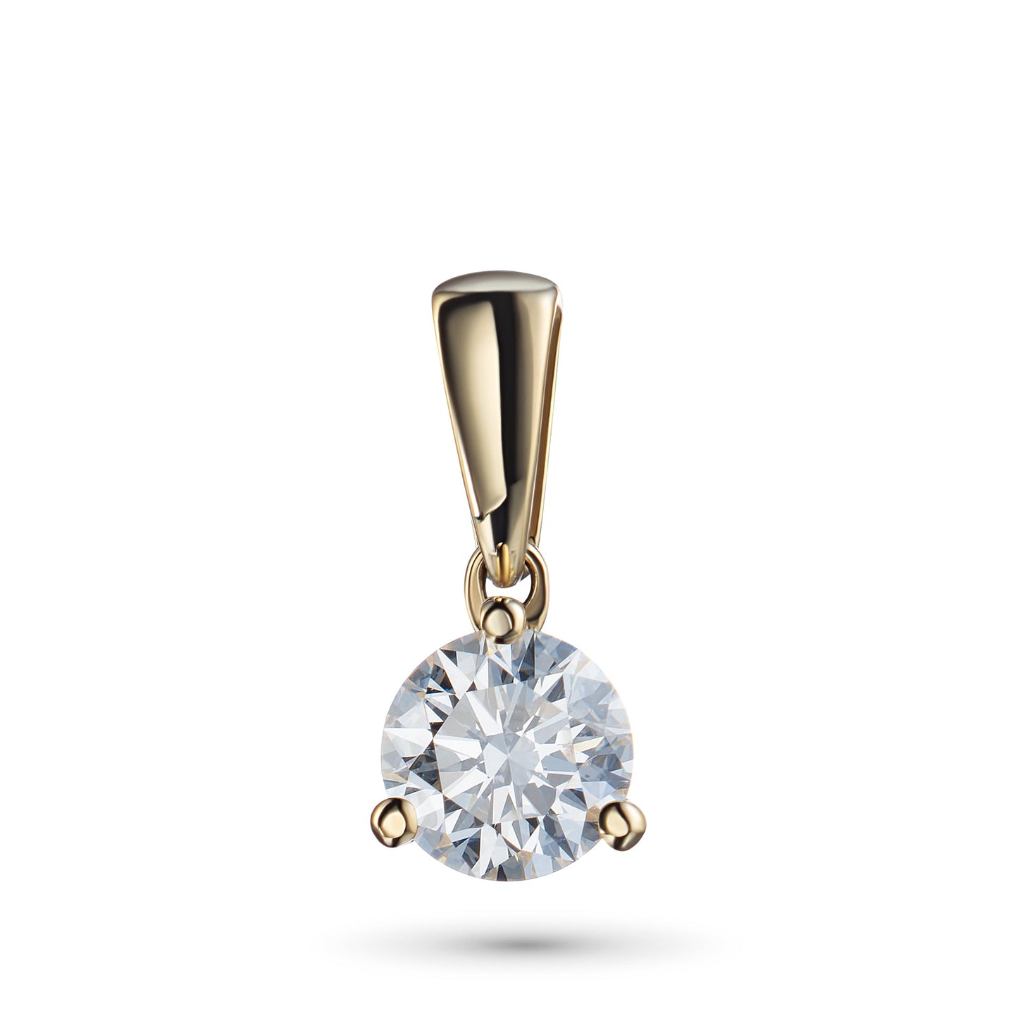 14K Yellow Gold Pendant with 1 Round-Cut Lab-Created Diamond 0.31 - Which Mark