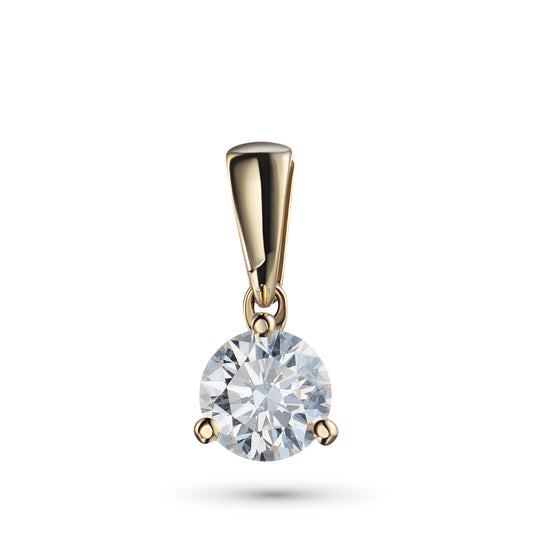 14K Yellow Gold Pendant with 1 Round-Cut Lab-Created Diamond 0.31 - Which Mark
