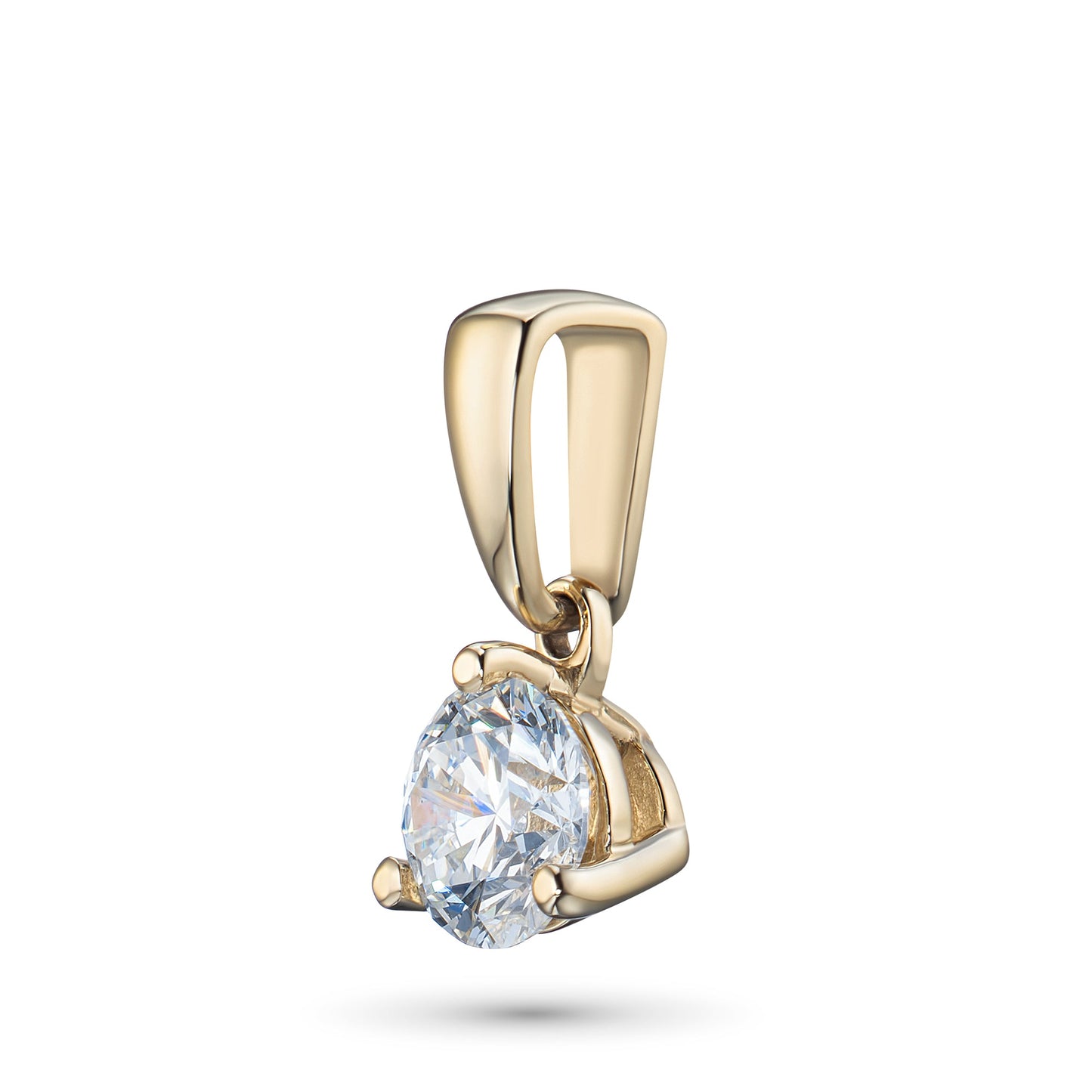 14K Yellow Gold Pendant with 1 Round-Cut Lab-Created Diamond 0.31 - Which Mark