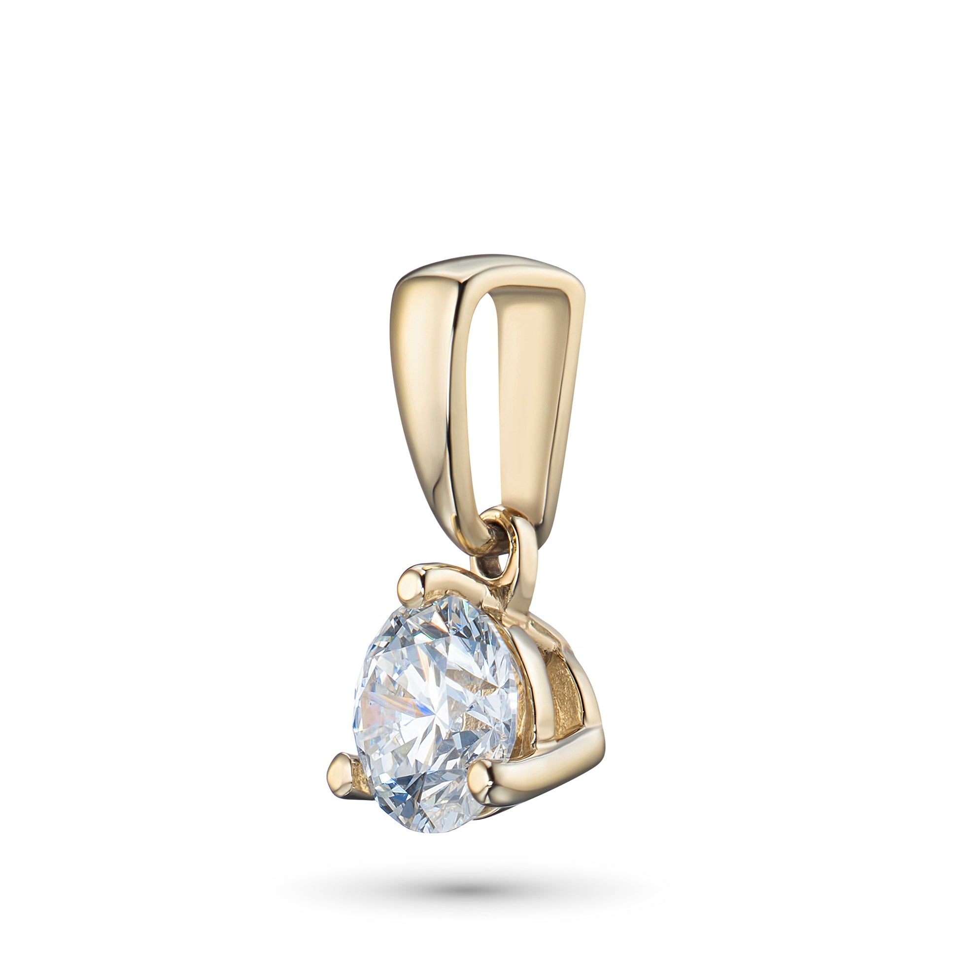 14K Yellow Gold Pendant with 1 Round-Cut Lab-Created Diamond 0.31 - Which Mark