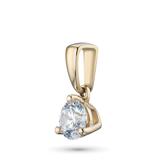 14K Yellow Gold Pendant with 1 Round-Cut Lab-Created Diamond 0.31 - Which Mark