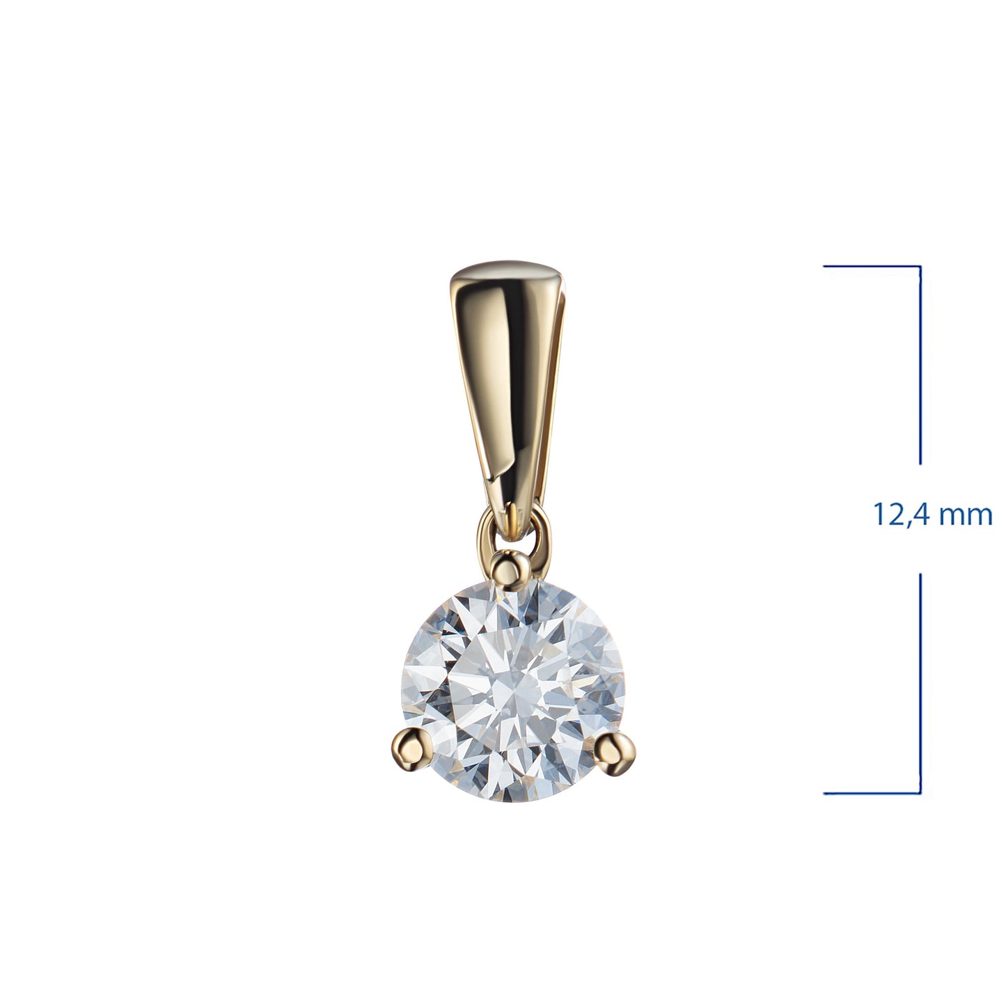 14K Yellow Gold Pendant with 1 Round-Cut Lab-Created Diamond 0.31 - Which Mark