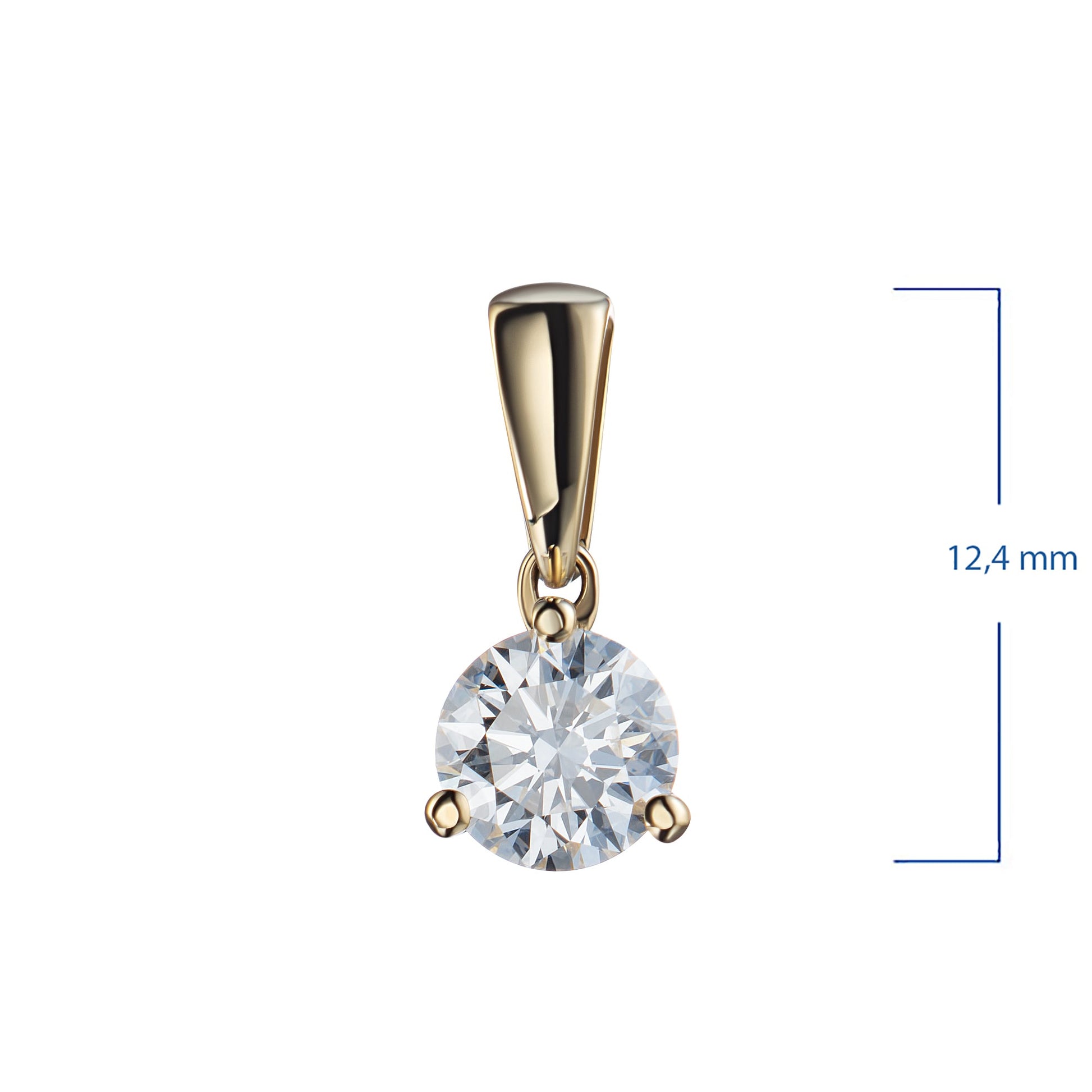 14K Yellow Gold Pendant with 1 Round-Cut Lab-Created Diamond 0.31 - Which Mark