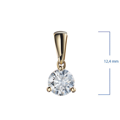 14K Yellow Gold Pendant with 1 Round-Cut Lab-Created Diamond 0.31 - Which Mark