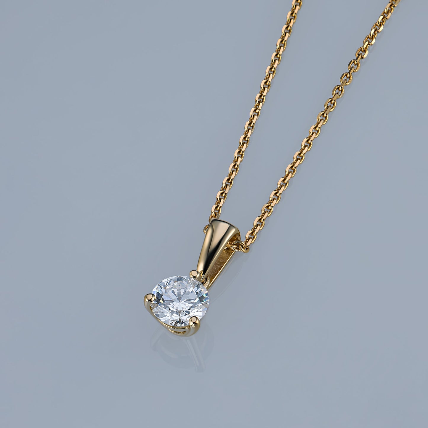 14K Yellow Gold Pendant with 1 Round-Cut Lab-Created Diamond 0.31 - Which Mark