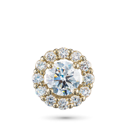 Yellow Gold Pendant with 13 Round-Cut Lab-Created Diamonds 1.124 CT.TW - Which Mark