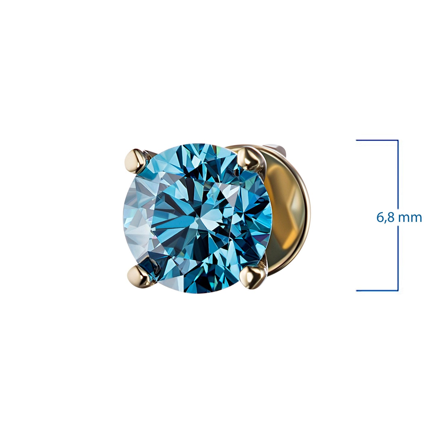 14K Yellow Gold Earring Studs with 0 Round-Cut Diamond 0.91 CT.TW - Which Mark