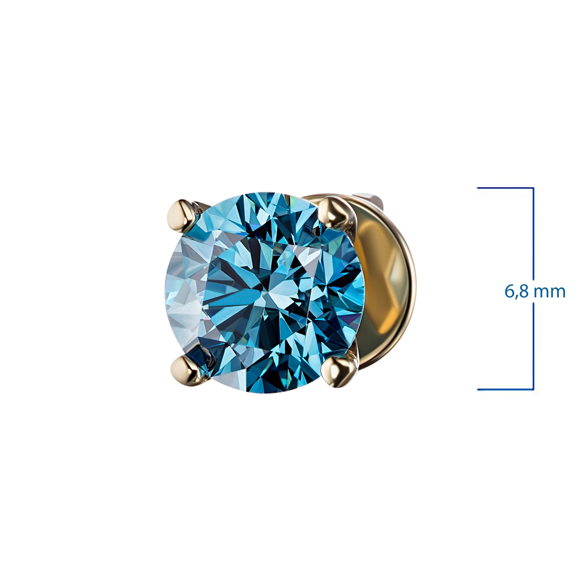 14K Yellow Gold Earring Studs with 0 Round-Cut Diamond 0.91 CT.TW - Which Mark