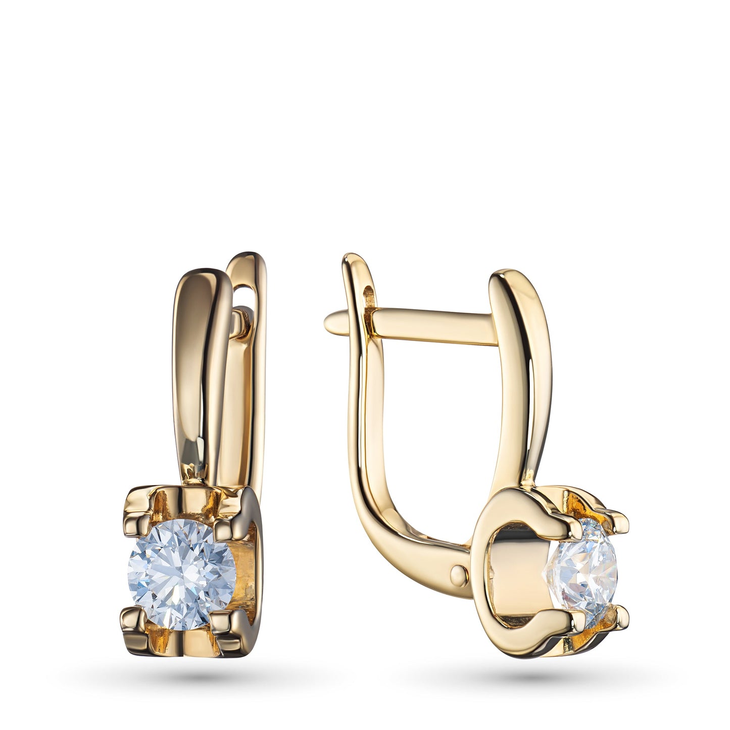 14K Yellow Gold Earrings with 2 Round-Cut Lab-Created Diamonds 1.45 - Which Mark
