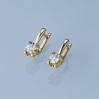 14K Yellow Gold Earrings with 2 Round-Cut Lab-Created Diamonds 1.45 - Which Mark
