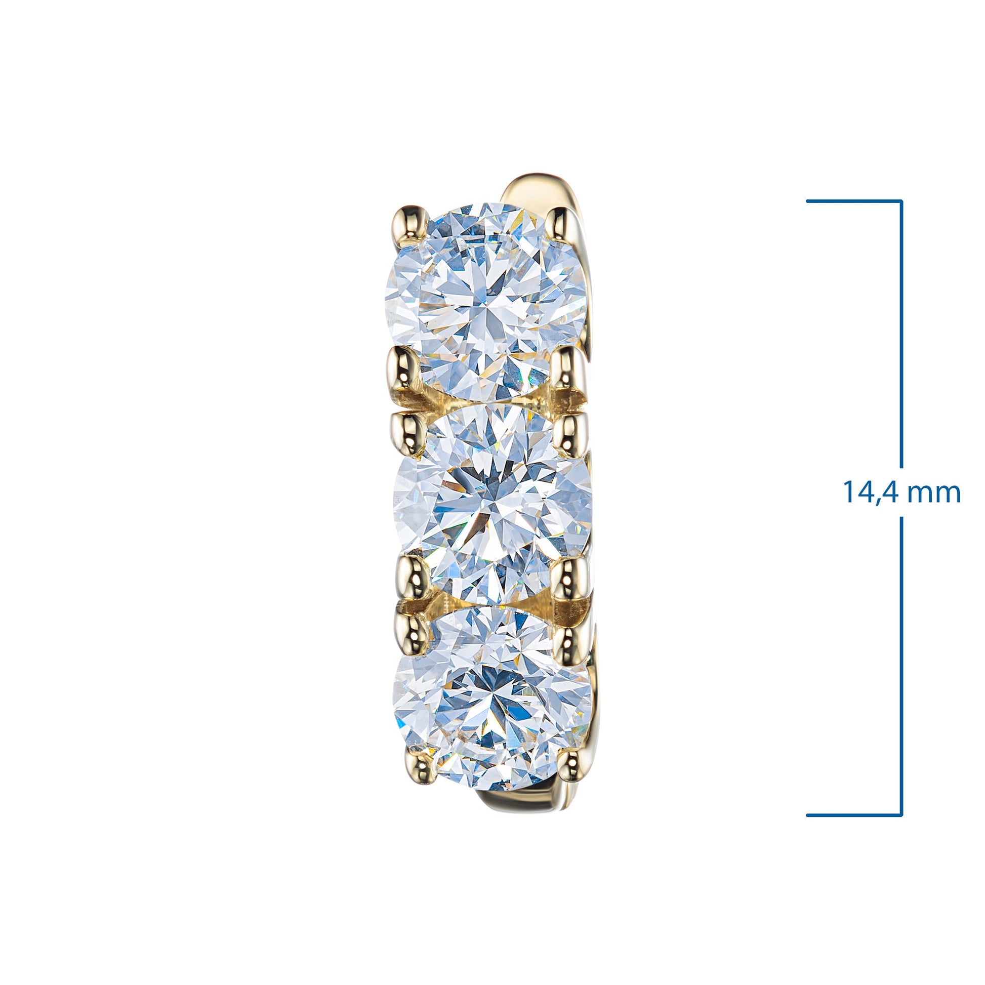 14K Yellow Gold Earrings with 6 Round-Cut Lab-Created Diamonds 2.275 - Which Mark