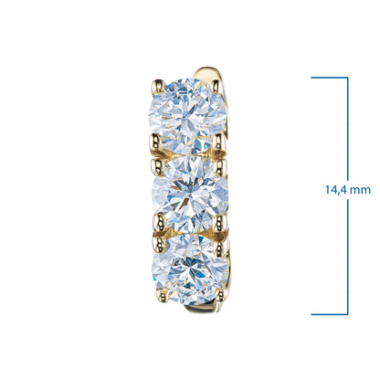 14K Yellow Gold Earrings with 6 Round-Cut Lab-Created Diamonds 2.275 - Which Mark