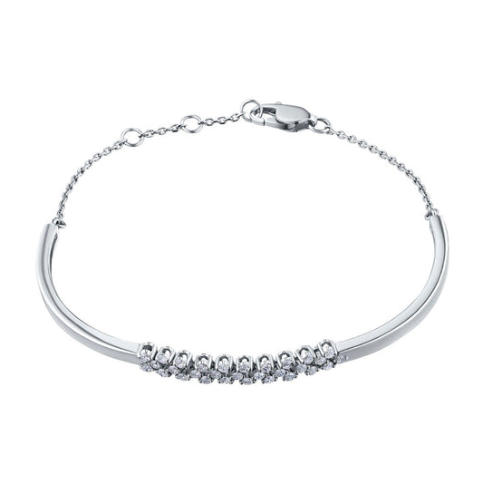 14K White Gold Bracelet with 28 Round-Cut Lab-Created Diamonds 0.571 - Which Mark