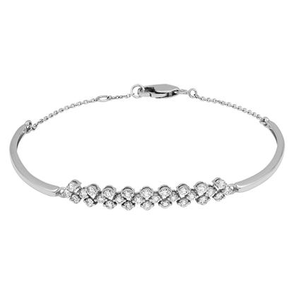 14K White Gold Bracelet with 28 Round-Cut Lab-Created Diamonds 0.571 - Which Mark