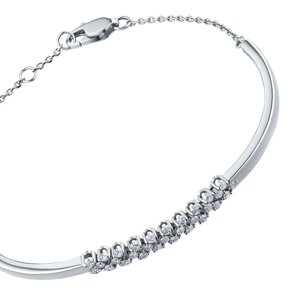 14K White Gold Bracelet with 28 Round-Cut Lab-Created Diamonds 0.571 - Which Mark