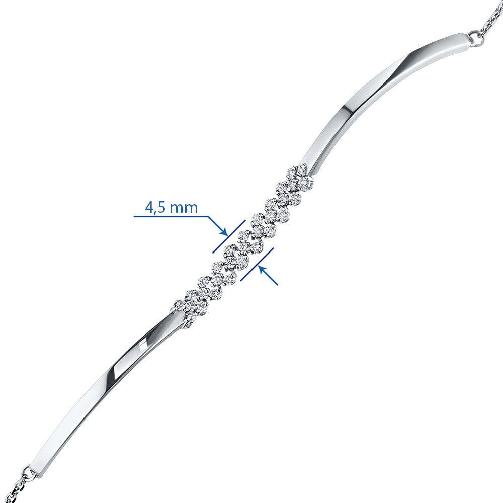 14K White Gold Bracelet with 28 Round-Cut Lab-Created Diamonds 0.571 - Which Mark