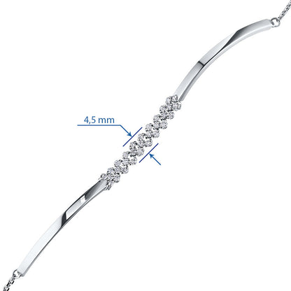 14K White Gold Bracelet with 28 Round-Cut Lab-Created Diamonds 0.571 - Which Mark