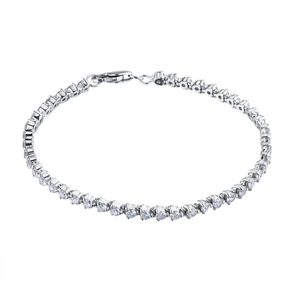 14K White Gold Bracelet with 46 Round-Cut Lab-Created Diamonds 3.241 - Which Mark
