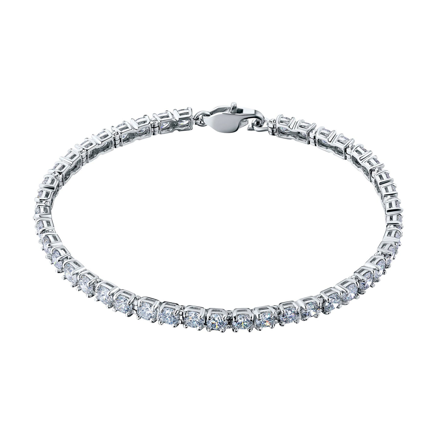 14K White Gold Bracelet with 38 Round-Cut Lab-Created Diamonds 5.27 - Which Mark
